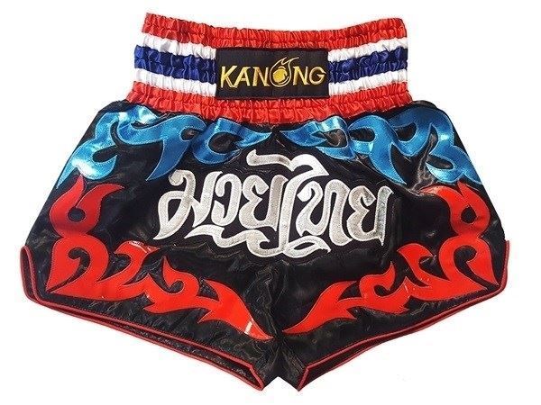 Kanong Muay Thai Boxing Shorts : KNS-122-Black