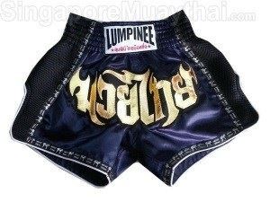 Lumpinee Women Retro Muay Thai Boxing Shorts : LUMRTO-003-Navy-W