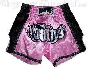 Lumpinee Woman Retro Muay Thai Boxing Shorts : LUMRTO-003-Pink-W