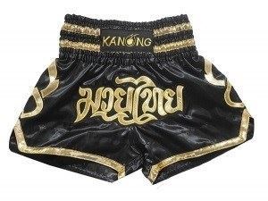 Kanong Muay Thai Boxing Shorts : KNS-121-Black