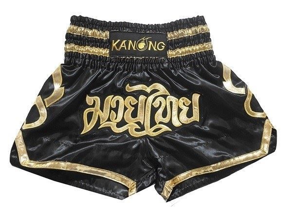 Kanong Muay Thai Boxing Shorts : KNS-121-Black