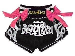 Kanong Muay Thai Boxing Shorts : KNS-127-Black