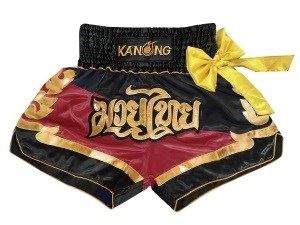 Kanong Muay Thai Boxing Shorts : KNS-130-Black-Maroon