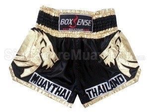 Boxsense Ladies Muay Thai Boxing Shorts : BXS-303-Gold-W