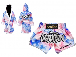 Custom Full Design Sublimated Muay Thai Fight Robe + Shorts Custom Full Design Sublimated Muay Thai Fight Robe + Shorts