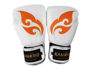 Kanong Microfiber Boxing Gloves : Thai-Wing White