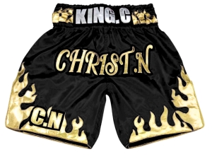 Personalized Boxing Shorts : KNBXCUST-2070-Black