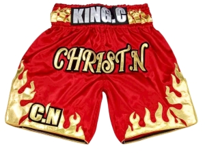 Personalized Boxing Shorts : KNBXCUST-2070-Red