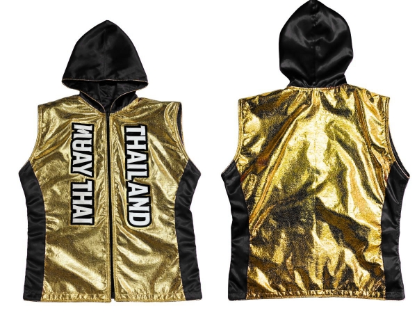 Custom Muay Thai Hoodies : Gold/Black Custom Muay Thai Hoodies : Gold/Black