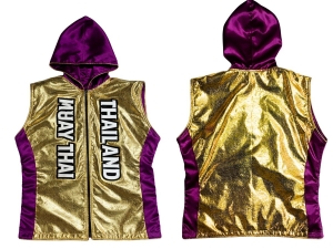Custom Muay Thai Hoodies : Gold/Violet