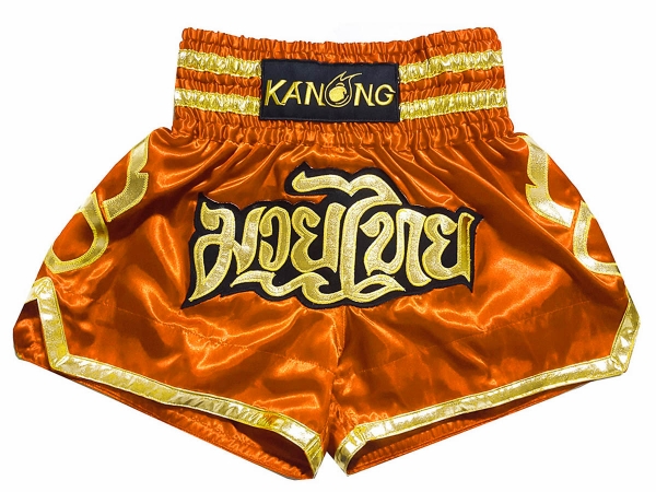 Kanong Muay Thai Shorts : KNS-121-Orange Kanong Muay Thai Shorts : KNS-121-Orange