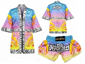 Kanong Thai Boxing Fight Robe + Muay Thai Shorts : SET-508 Kanong Thai Boxing Fight Robe + Muay Thai Shorts : SET-508