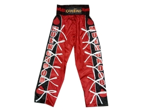 Custom Kick Boxing Pants : KNPANTS-005-Red-Black
