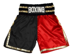 Personalized Boxing Shorts : KNBSH-039-Black-Red