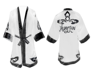 Custom Muay Thai Robe / Fight Robe : Black/Gold*