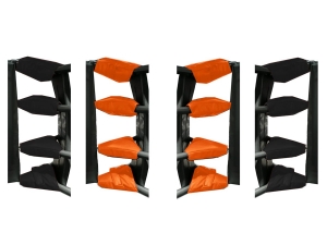 Custom Muay Thai Ring Turnbuckle Covers (complete set of 16 pcs) : Orange/Black