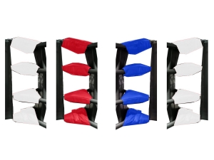 Custom Muay Thai Ring Turnbuckle Covers (complete set of 16 pcs) : Red/Blue/White