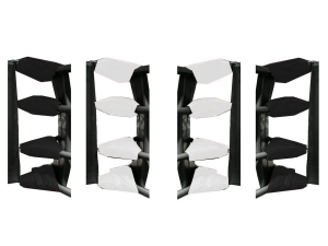Custom Muay Thai Ring Turnbuckle Covers (complete set of 16 pcs) : White/Black