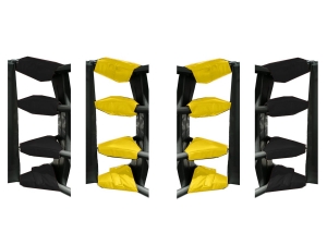 Custom Muay Thai Ring Turnbuckle Covers (complete set of 16 pcs) : Yellow/Black