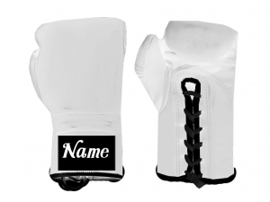 Custom Lace-up Boxing Gloves : White