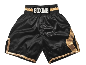 Personalized Boxing Shorts : KNBSH-036-Black-Gold