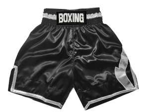 Personalized Boxing Shorts : KNBSH-036-Black-Silver