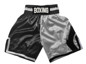 Personalized Boxing Shorts : KNBSH-037-TT-Black-Silver