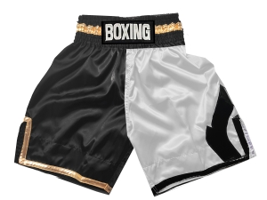 Personalized Boxing Shorts : KNBSH-037-TT-Black-White