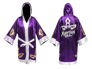 Custom Muay Thai Robe / Fight Robe : KNFIR-143-Purple