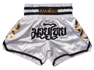 Kanong Muay Thai Shorts : KNS-143-White