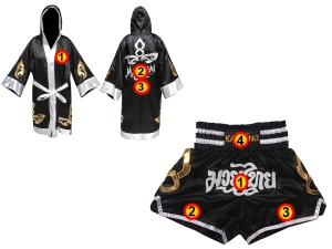 Kanong Custom Boxing costume- Boxing Robe : Purple-White