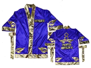 Custom Muay Thai Robe / Fight Robe : Blue