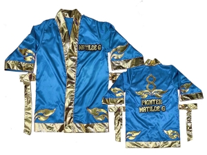 Custom Muay Thai Robe / Fight Robe : Skyblue