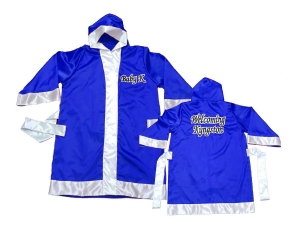 Custom Muay Thai Robe / Fight Robe : KNFIRCUST-002-Blue