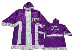 Custom Muay Thai Robe / Fight Robe : KNFIRCUST-002-Purple