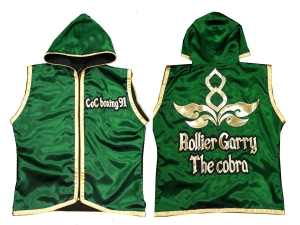 Custom Muay Thai Hoodies : KNHODCUST-001-Green-Gold