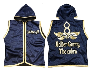 Custom Muay Thai Hoodies : KNHODCUST-001-Navy-Gold