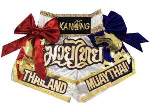 Kanong Kids Thai Boxing Shorts : KNS-128-White-K