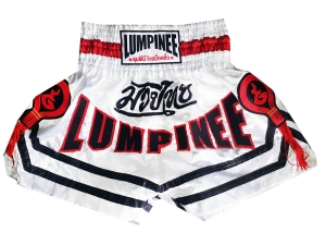 Lumpinee Children Muay Thai Boxing Shorts : LUM-036-White-K