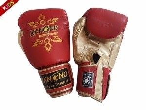 Kanong Kids Thai Boxing Gloves : Thai Power Red/Gold