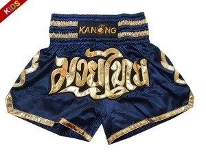 Kanong Kids Thai Boxing Shorts : KNS-121-Navy-K