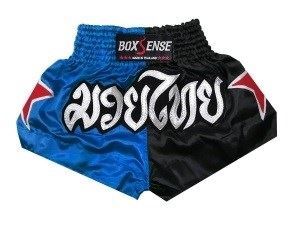 Boxsense Muay Thai Boxing Shorts : BXS-089-Blue-Black
