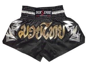 Boxsense Muay Thai Boxing Shorts : BXS-090-Black