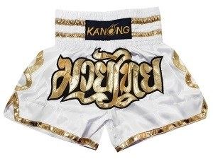 Kanong Muay Thai Boxing Shorts : KNS-121-White