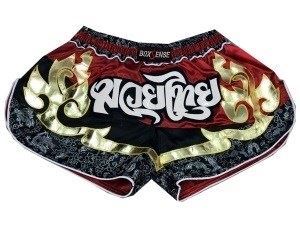 Boxsense Muay Thai Boxing Shorts : BXSRTO-028-Red