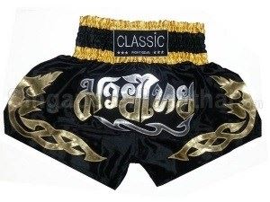 Classic Muay Thai Kickboxing Shorts : CLS-001 Black