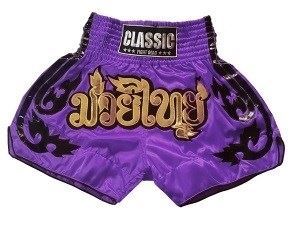 Classic Muay Thai Kickboxing Shorts : CLS-016-Purple