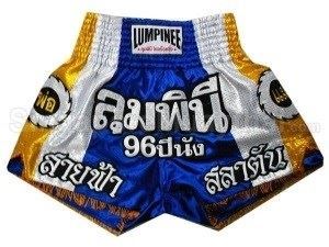 Lumpinee Children Muay Thai Boxing Shorts : LUM-001-K Blue/White/Gold