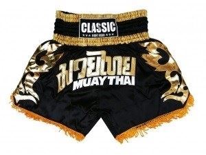 Classic Muay Thai Kickboxing Shorts : CLS-018-Black