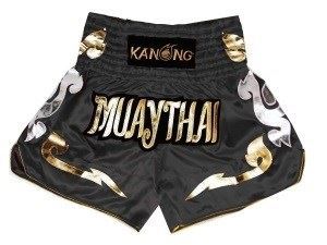 Kanong Muay Thai Boxing Shorts : KNS-126-Black